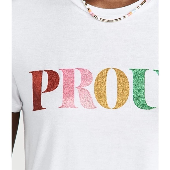 Beach Riot PROUD Rainbow Graphic Crew Neck Crop T Shirt Women’s Large - Picture 3 of 12